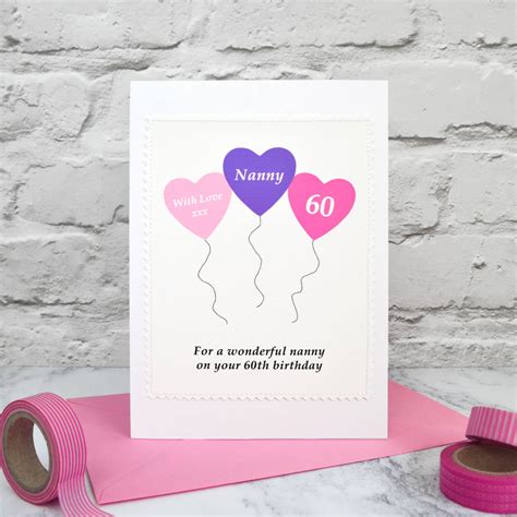 Heart Balloons Personalised Age Birthday Card By Jenny Arnott Cards