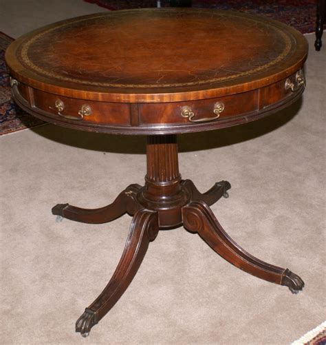 Another Choice Leather Top Duncan Phyfe Living Room Table For Sale