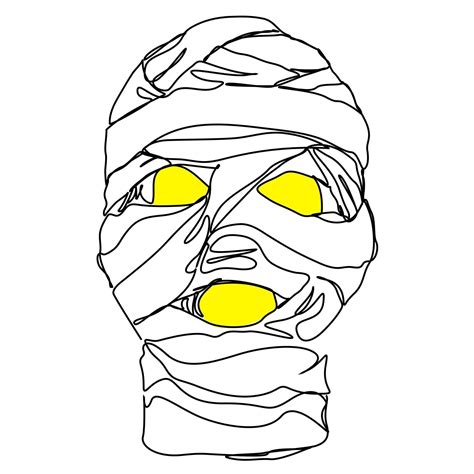 Continuous Line Scary Mummy On Halloween 3442804 Vector Art At Vecteezy