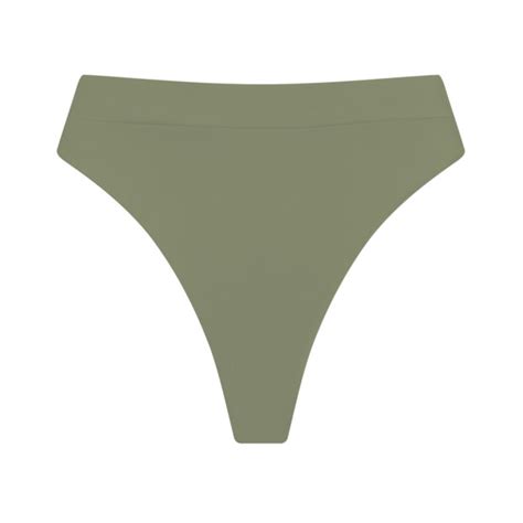 Olive Green Thong High Waisted Bikini