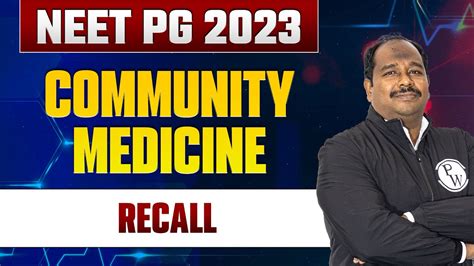 Community Medicine Neet Pg Recall Pwmeded Youtube