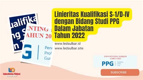 Info Penting Linieritas Kualifikasi S 1 D IV Dengan Bidang Studi PPG