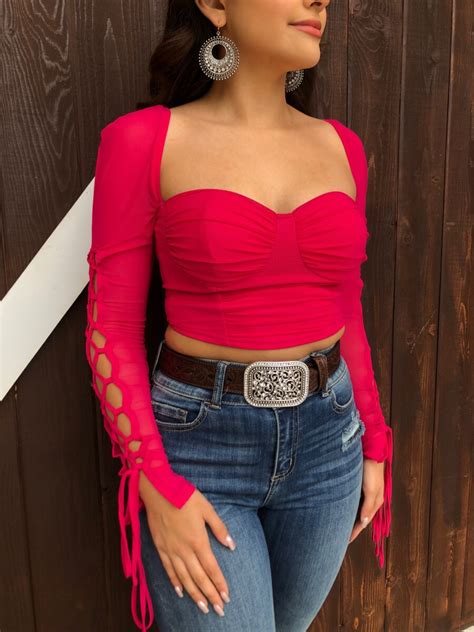 Jasmine Long Sleeve Top Hot Pink Ale Accessories