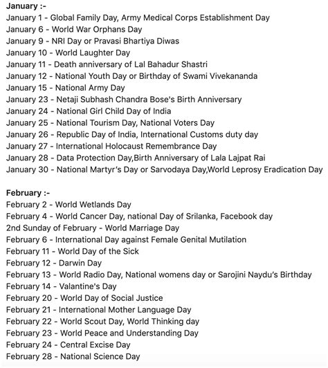 List Of National Days Dorena Eleonore