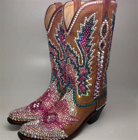 Swarovski Crystal Bling Custom Cowboy Boots American By Stlsparkle