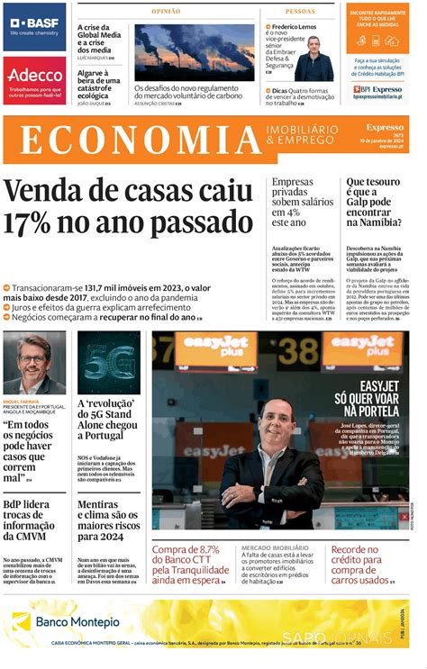 Expresso Economia 19 jan 2024 Jornais e Revistas SAPO pt Última