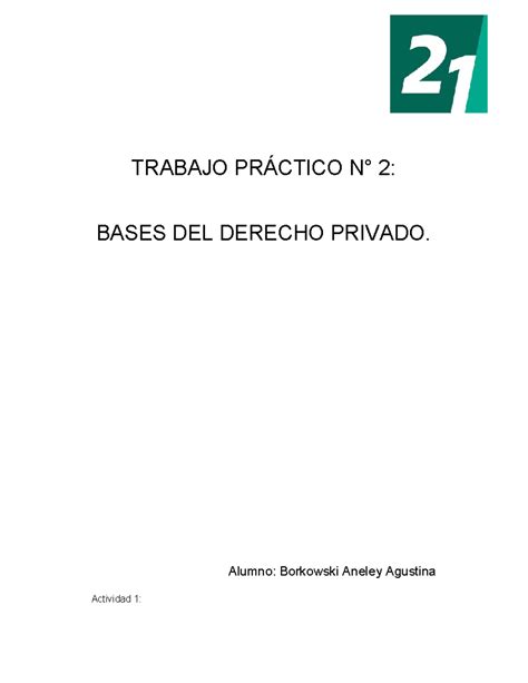 Tp Bases Del Derecho Nota Trabajo Pr Ctico N Bases Del