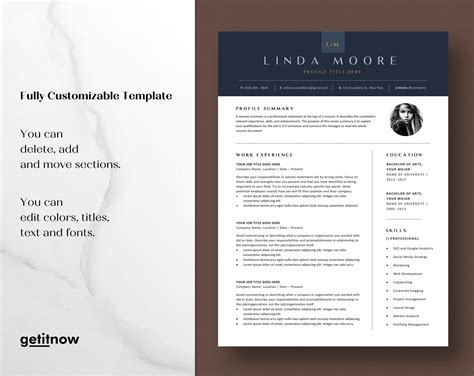 Resume Template Google Docs Modern Resume Template Word - Etsy