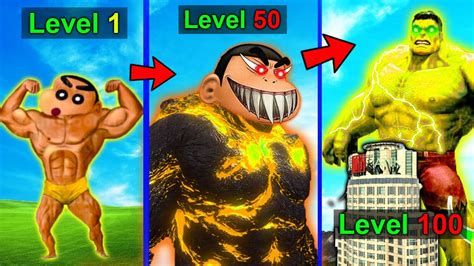 SHINCHAN Become GOLDEN HULK Upgrade 1 Level To 100 Level In GTA 5