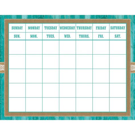 Shabby Chic Calendar Grid Shabby Chic Classroom Shabby Chic Shabby