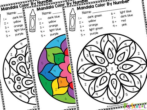 Color By Number Mandala Printable