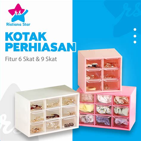 Jual Kotak Laci Mini Serbaguna Jiugongge Storage Box Kotak