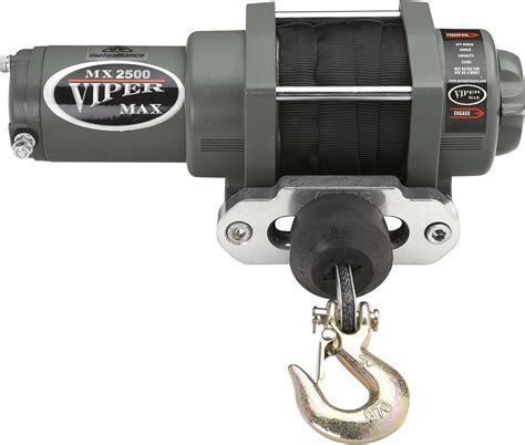 Viper Max 2500lb Atv Utv Winch Kit With 50 Feet Black Synthetic Rope Industrial