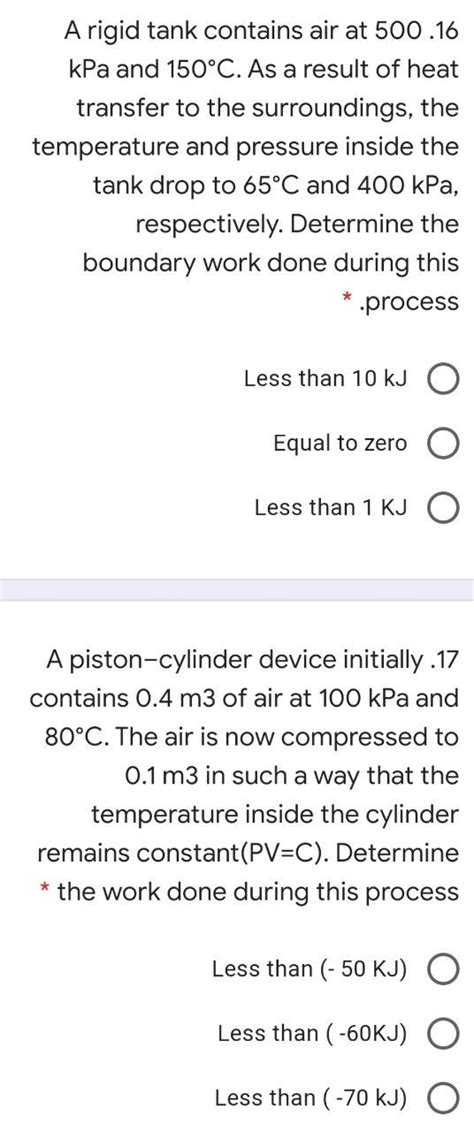 Solved A Rigid Tank Contains Air At Kpa And C As Chegg