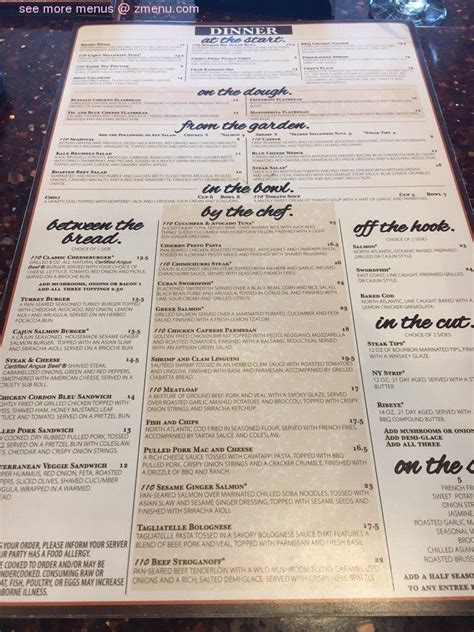 Menu at 110 Grill pub & bar, Worcester