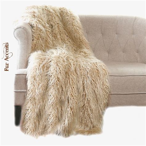 Faux Fur Sheepskin Throw Blanket Shaggy Soft Thick Sand - Etsy