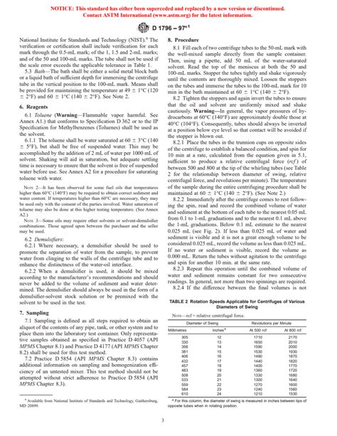 Astm D E Standard Test Method For Water And Sediment In Fuel