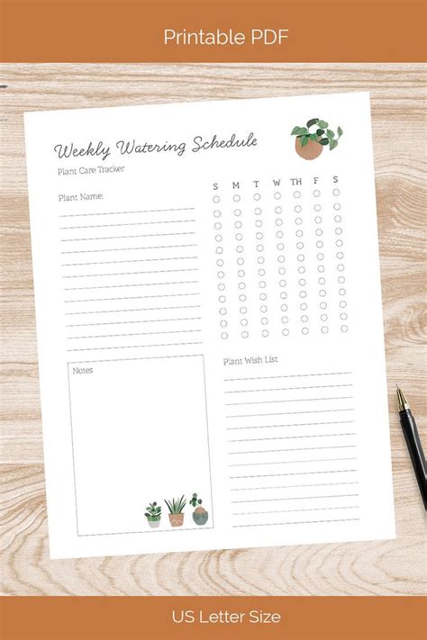 A Printable Weekly Planner With Potted Plants