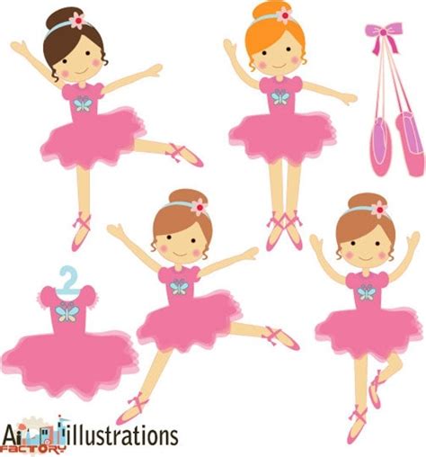 Aifactory Cliparts and illustrations: Pink little ballerina dancing ...