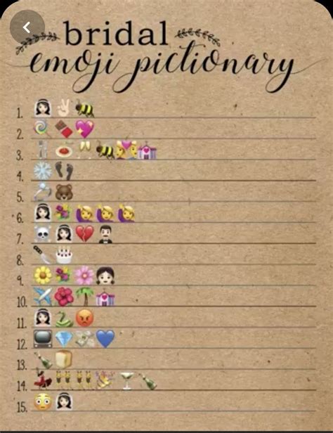 Bridal Emoji Pictionary Free Printable Artofit