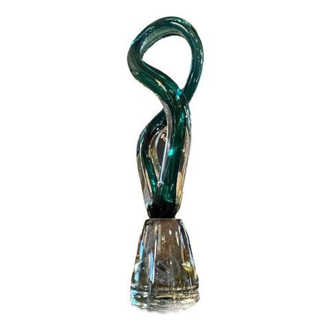 Robert Pierini Torsade Importante Sculpture De Verre 70cm Pied