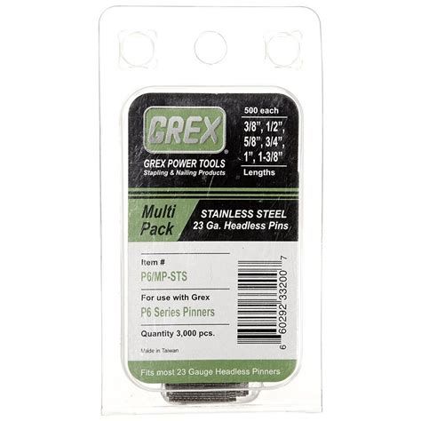 Grex Multi S 23 Gauge Stainless Steel Headless Pins P6 MP STS The