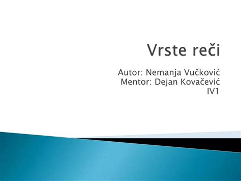 Vrste Reči Ppt