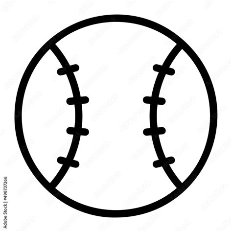 Baseball Outline Icon Stock Vector Adobe Stock