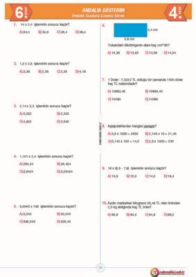 S N F Ondal K G Sterimlerle Arpma Lemi Testi Ndir Matematikci