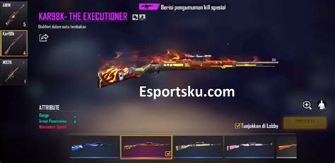 Statistik Senjata Kar98k Free Fire FF Sniper Andalan Esportsku