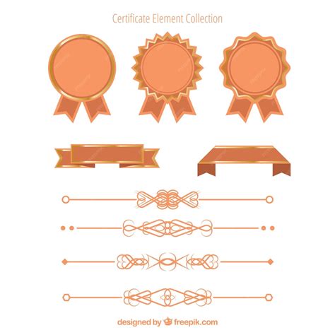 Colección De Elementos Rojos De Certificado Vector Gratis