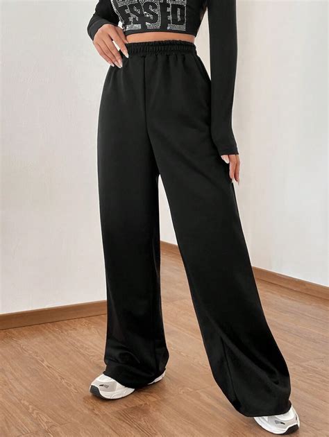 Shein Ezwear Pantalon De Surv Tement Unicolore Poche Ample Mode En