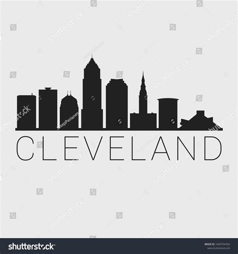 Cleveland Ohio Skyline Silhouette City Black Stock Vector (Royalty Free) 1645754764 | Shutterstock