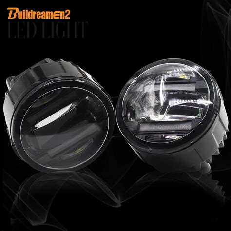 Buildreamen2 2 Pieces Car Led Front Fog Light Drl Daytime Running Lamp