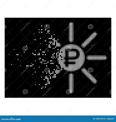 Bright Disappearing Dot Halftone Rouble Source Icon Stock Vector