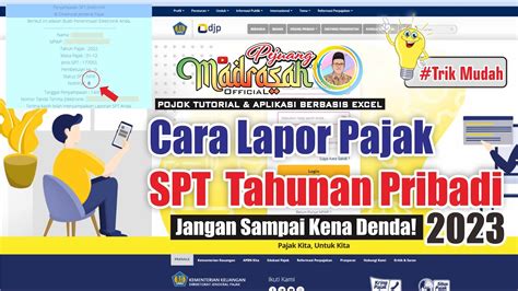 Cara Cepat Lapor Spt Tahunan Pribadi Secara Online Tahun Youtube