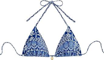 Amazon SOLY HUX Women S Triangle Bikini Tops Halter String Bathing