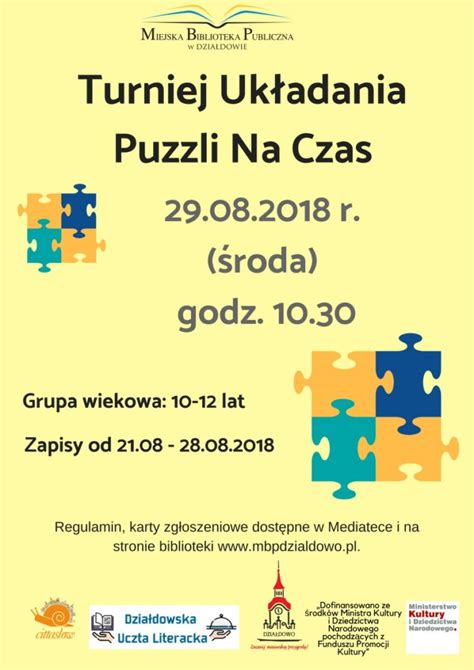 Turniej Układania Puzzli Na Czas Działdowo pl