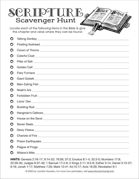 Bible Scavenger Hunt Ideas For Adults