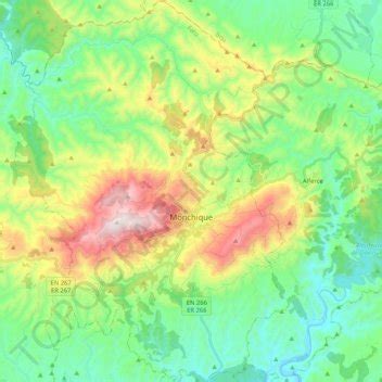 Monchique topographic map, elevation, terrain