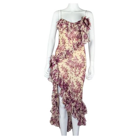 John Galliano Toile De Jouy Silk Dress F W 2003 For Sale At 1stDibs