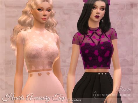 The Sims Resource Hearts Accessory Top