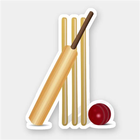 Cricket Wicket And Ball Sticker Zazzle Birthday Cake Topper