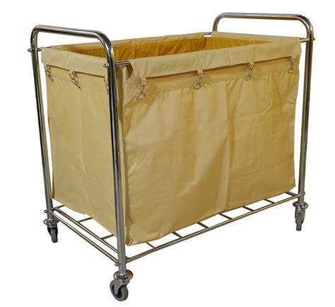 Stainless Steel Silver Laundry Linen Cart