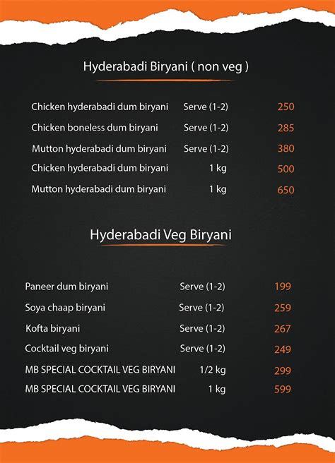 Menu At Mytholog Biryani Bengaluru