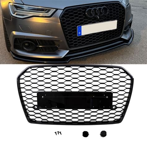 Wabengrill Kühlergrill schwarz hochglanz passt für Audi A6 4G Facelift