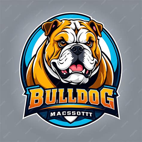 Bulldog Mascot Logo with Blue and Orange Color Scheme | Premium AI ...