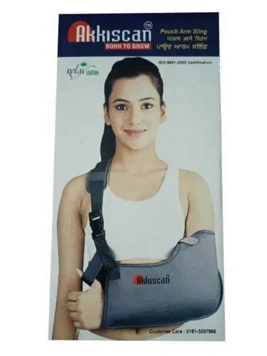 Gray Akkiscan Pouch Arm Sling For To Provide Support To The Hand Size