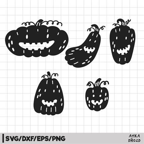 Halloween Pumpkin Character Face Silhouette Svg Dxf - Inspire Uplift