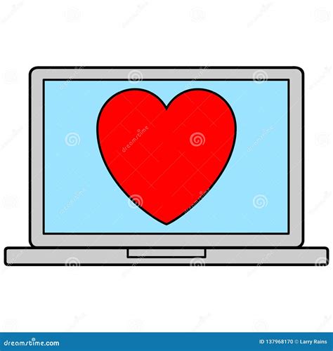 Laptop Icon With Heart Stock Vector Illustration Of Health 137968170